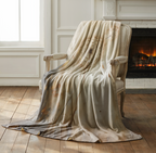 Dandelion Heart Throw Blanket - Neutral Botanical Watercolor Floral Gift