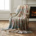 Coastal Wildflower Throw Blanket - Red Floral Seaside Ocean Gift