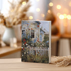 Notizbuch mit Hardcover „Cottage Garden“ – Wildblumen, weißer Zaun, rustikales florales Notizbuch als Geschenkidee