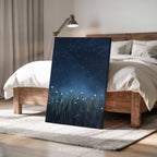 Glühwürmchen-Leinwandbild – Leuchtende Käfer, Sternennacht, dunkelblauer, funkelnder Himmel, magisch