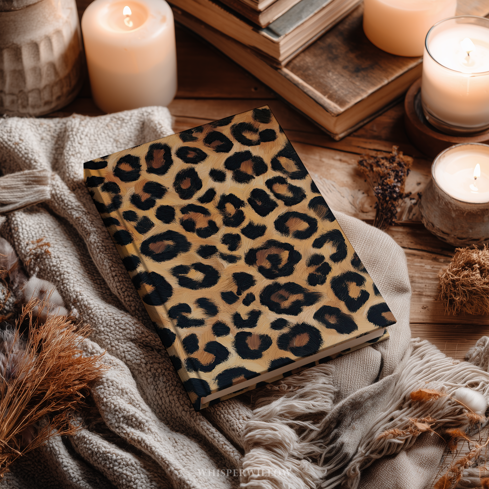 Leopard Print Hardcover Journal - Matte Animal Pattern Notebook