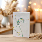 Aquarell-Notizbuch mit Singvögeln (Hardcover) – Natur-Vogelkunst, elegantes florales Notizbuch als Geschenk