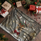 Christmas Deer Throw Blanket - Winter Holiday Reindeer Snow Gift