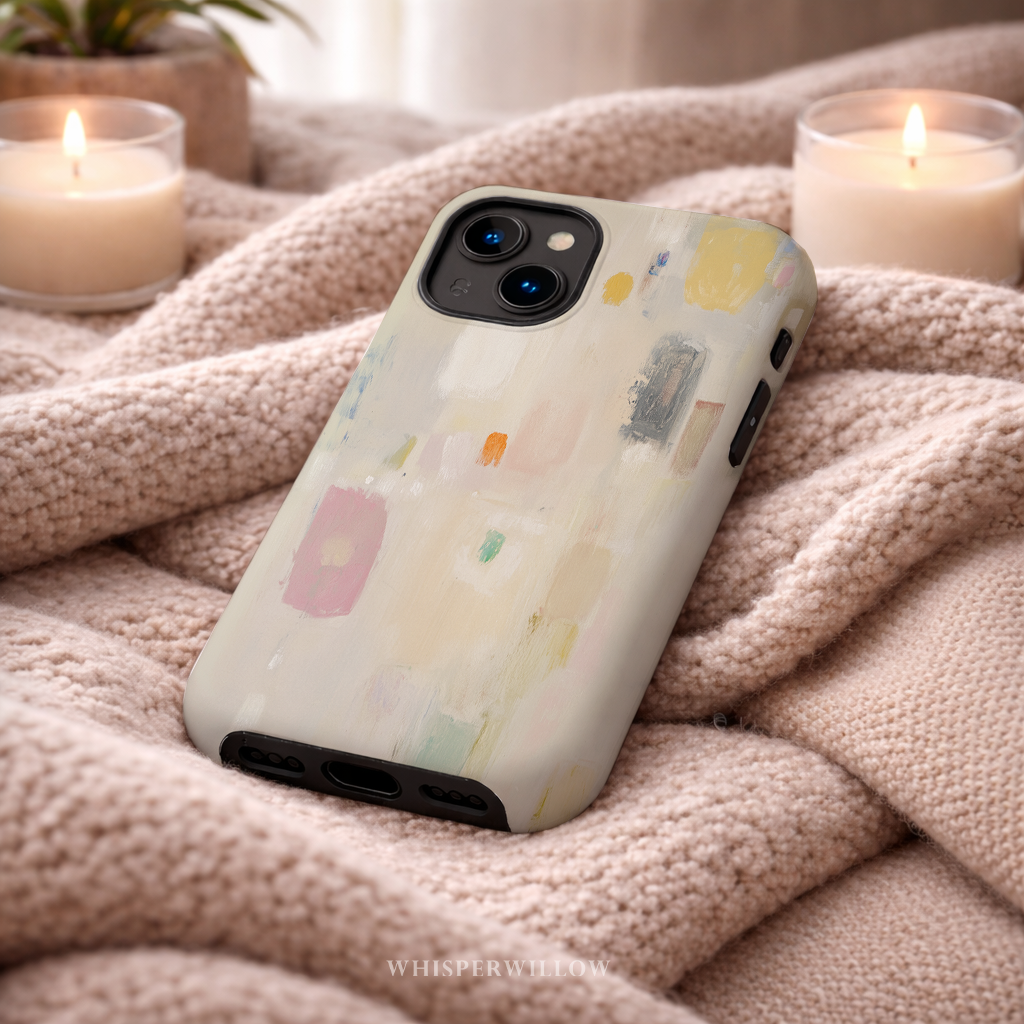 Abstract Pastel Art Phone Case | Compatible with iPhone | Colorful Minimal Design Cover