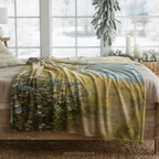 Coastal Wildflower Path Throw Blanket - Ocean Meadow Landscape Gift