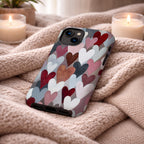 Cute Heart Pattern Phone Case | Compatible with iPhone | Romantic Pink Red Valentine Love Art