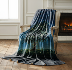 Starry Night Throw Blanket - Glowing Firefly Tree Celestial Sky Gift