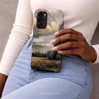 Moody Landscape Phone Case | Compatible with Samsung | Stormy Sky Nature Art Scenic Countryside Aesthetic Neutral Earthy