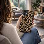 Leopard Print Magnetic Phone Case | iPhone Compatible | Matte Protective Cover