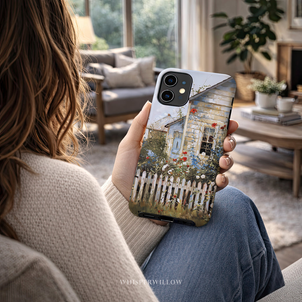 Wildflower Cottage Floral Phone Case | Compatible with iPhone MagSafe | Rustic Garden Farmhouse Art