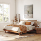 Leinwandbild mit Schleierkraut-Motiv | Neutraler Blumendruck | Beruhigende grau-weiße Dekoration