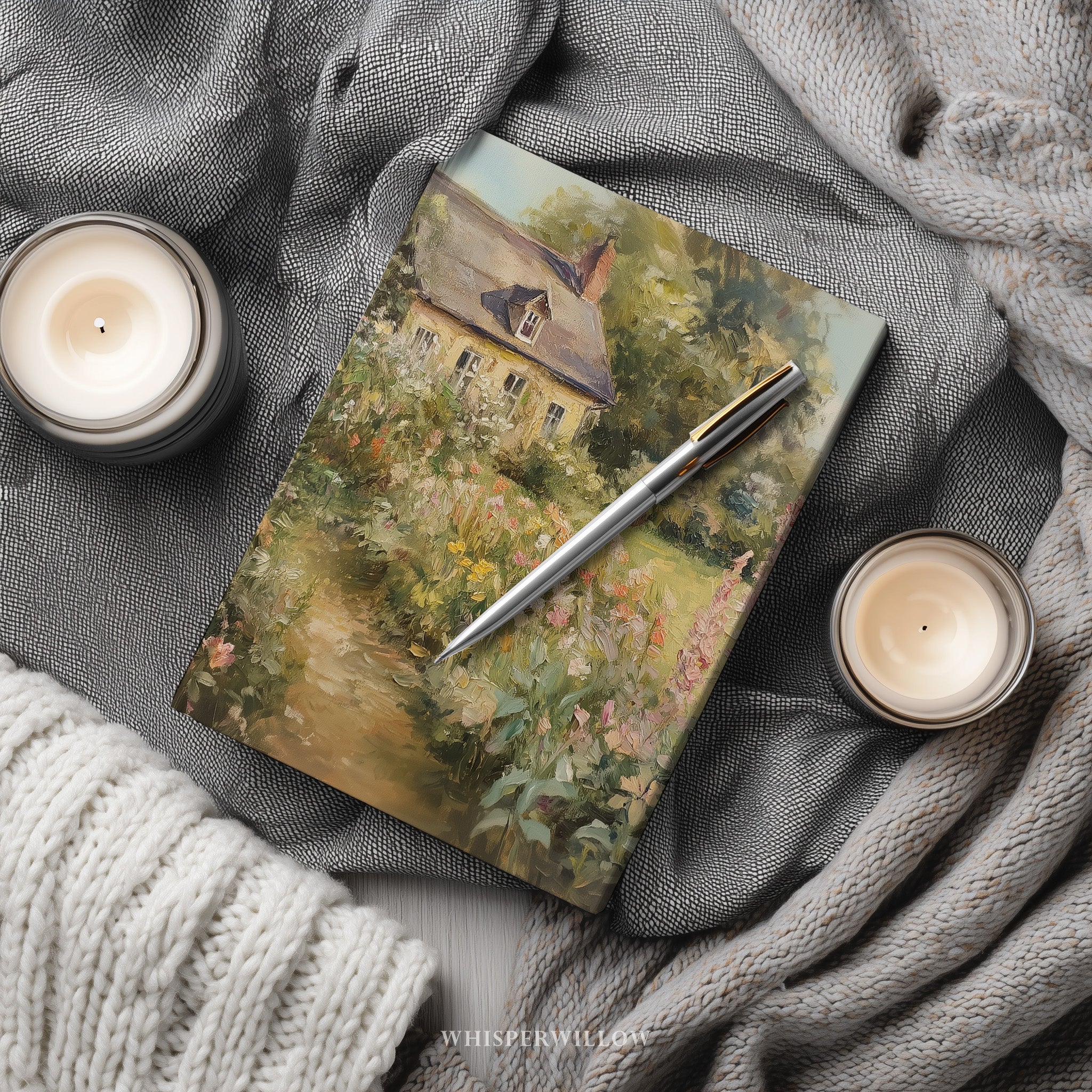 English Garden Journal | Floral Cottagecore Hardcover Notebook | Botanical Meadow Wildflower Lined Perforated Pages 8x5.75