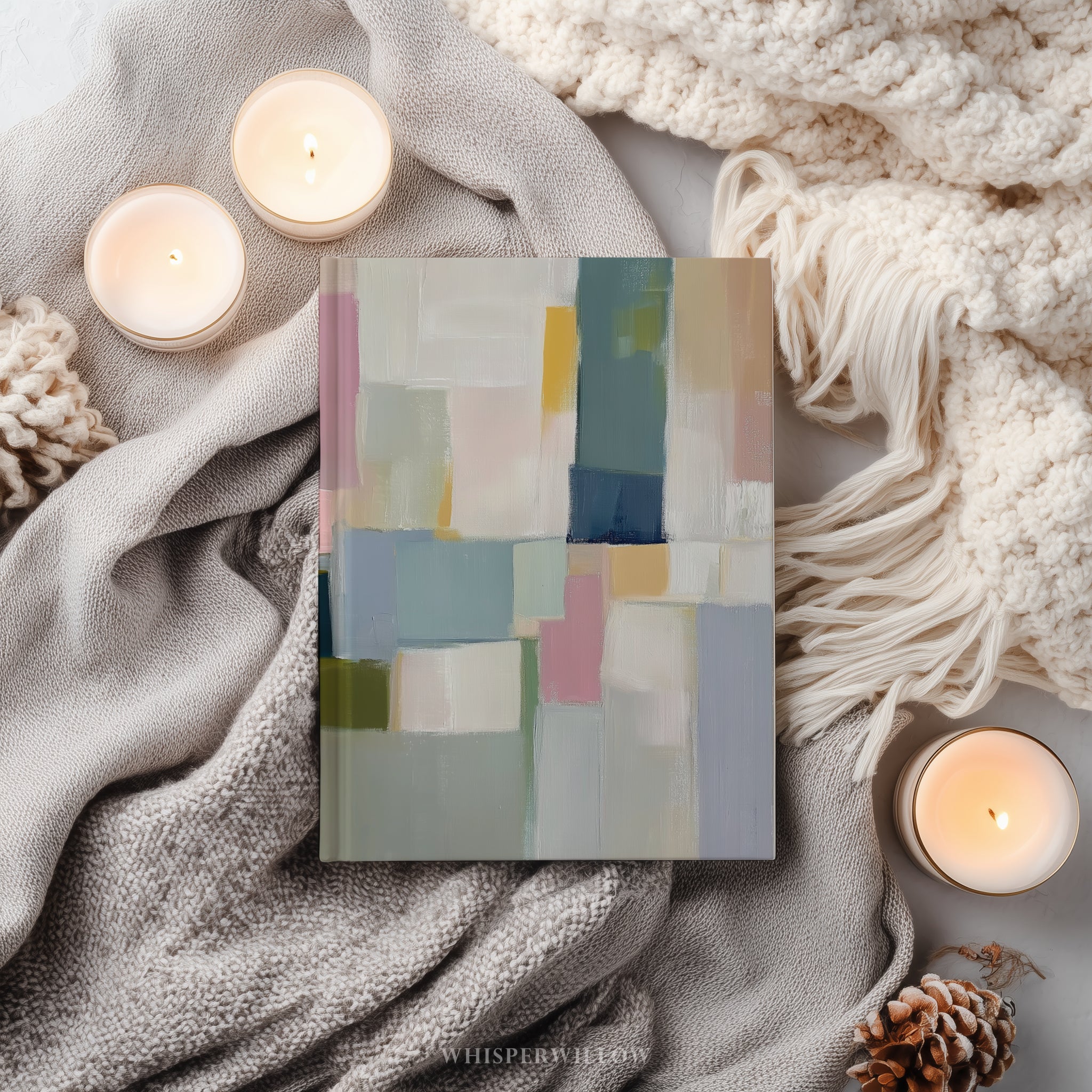 Notizbuch mit abstrakten geometrischen Blöcken (Hardcover) – Modernes Farb- und Musterdesign – Geschenkidee