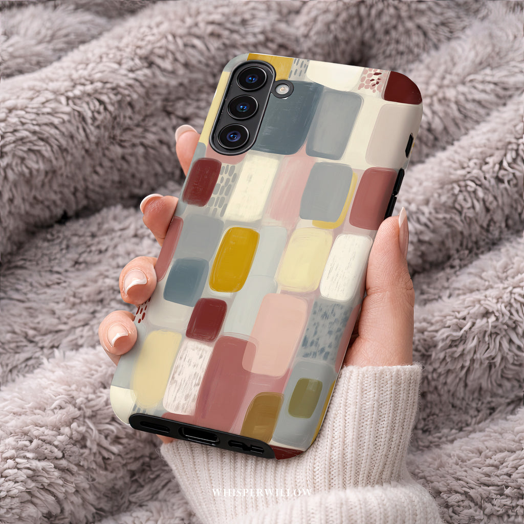 Colorful Geometric Phone Case | Compatible with Samsung | Abstract Cute Artistic Modern Neutral Gift
