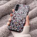 Romantic Heart Pattern Phone Case | Compatible with Samsung | Pink Red Black Grey Love Cover