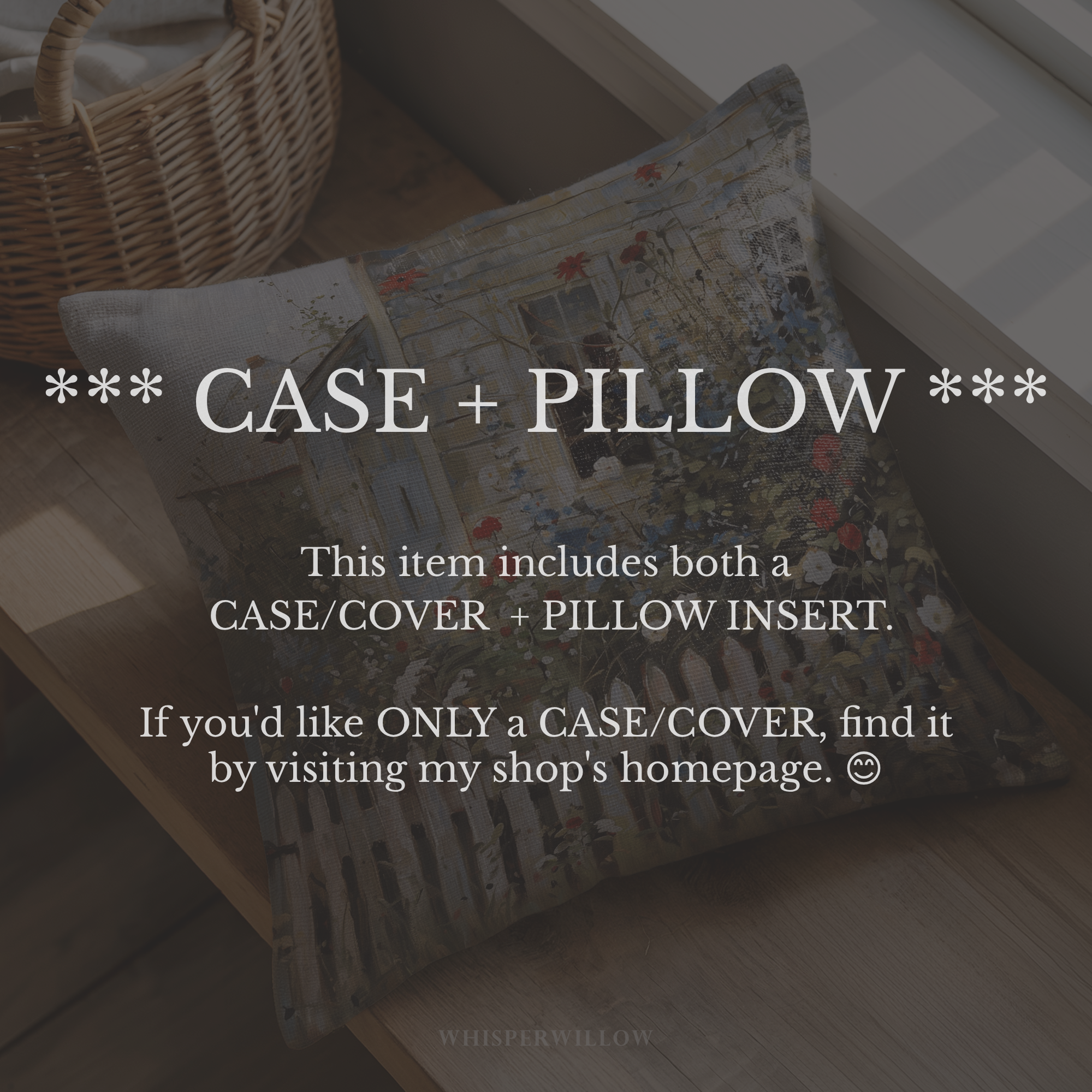 Cottage Garden Throw Pillow and Case - Country Floral Farmhouse Decor, Red Blue Patriotic Wildflowers, Spring Summer Accent Cushion Gift