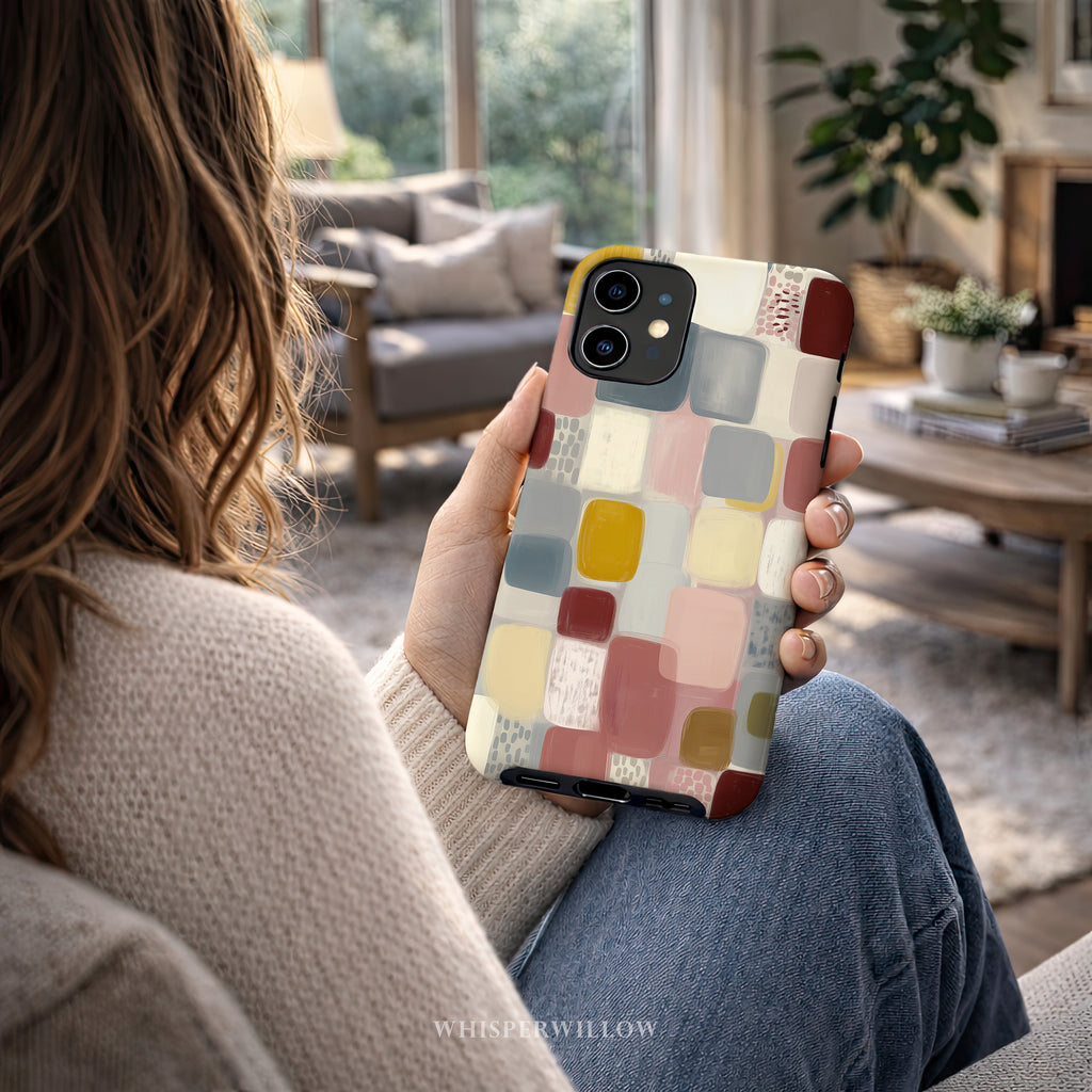 Geometric Abstract Phone Case | Compatible with iPhone Models | Colorful Minimalist Aesthetic Art Gift
