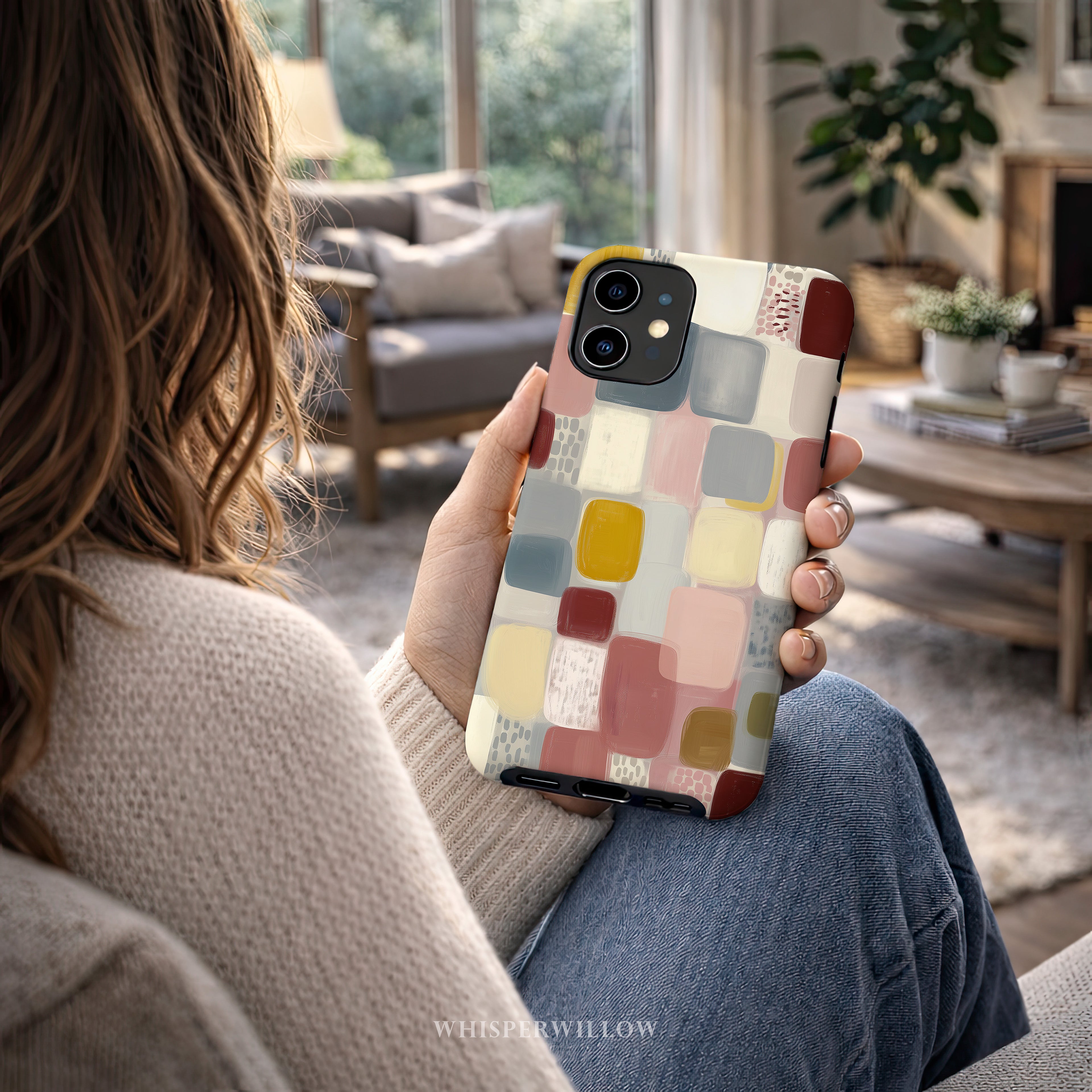 Geometric Abstract Phone Case | Compatible with iPhone Models | Colorful Minimalist Aesthetic Art Gift