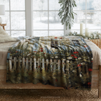 Patriotic Cottage Garden Throw Blanket - American Wildflower Farmhouse Gift