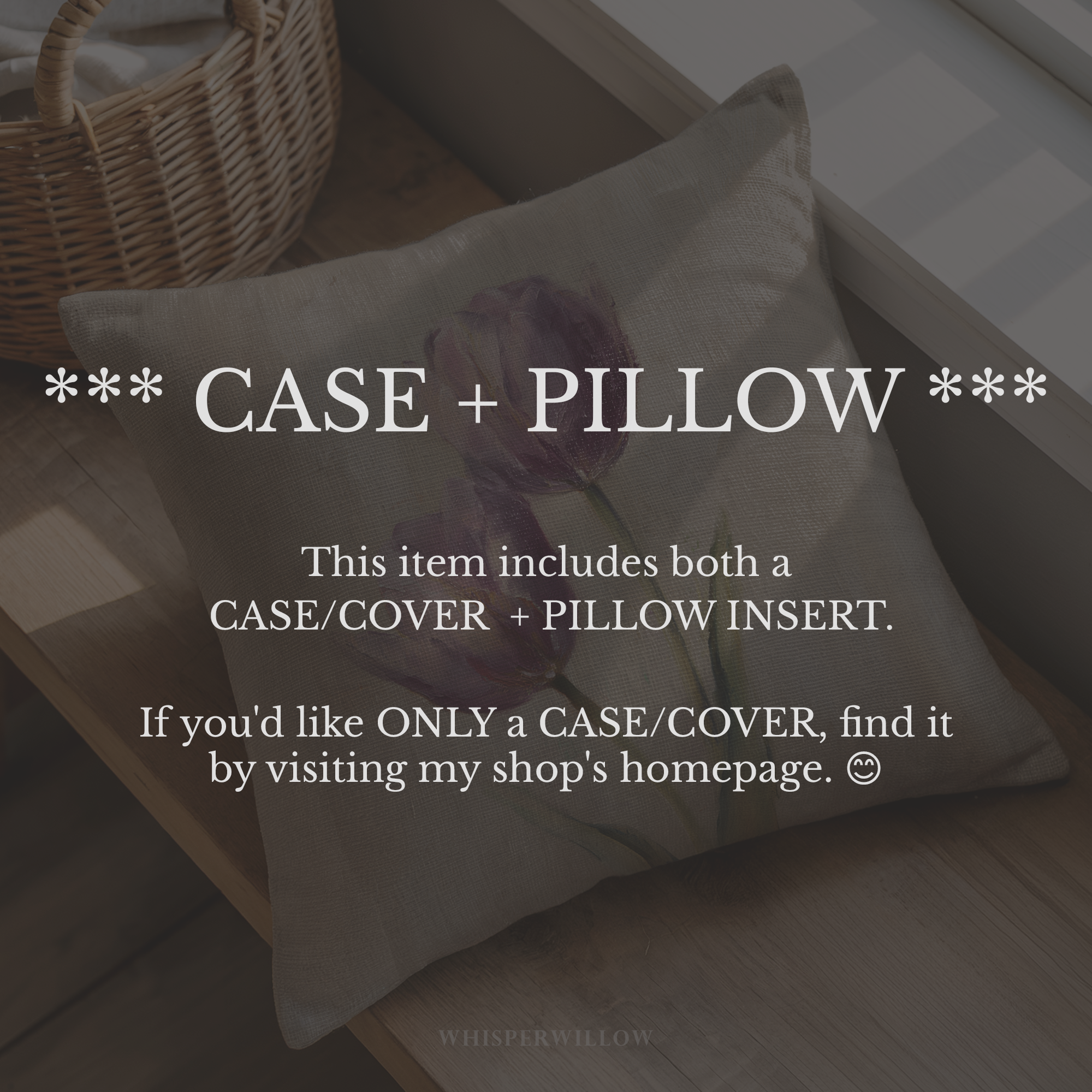 Muted Purple Tulips Throw Pillow | Botanical Floral Cushion | Neutral Beige Vintage Garden Decor | Minimalist Spring Accent