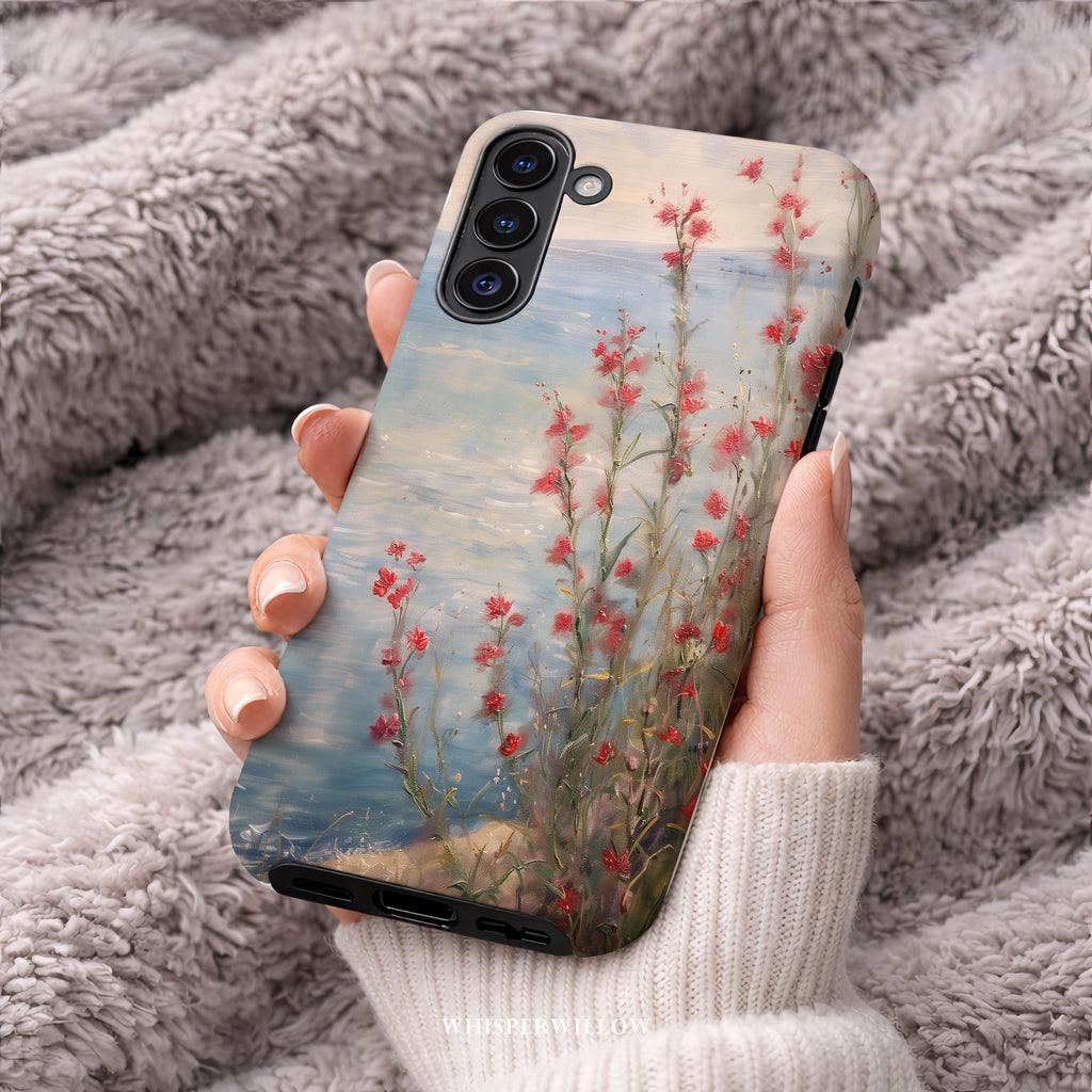 Coastal Wildflower Phone Case | Floral Aesthetic Art | Compatible with Samsung – Nature Lake Pastel Spring Summer Gift