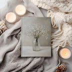 Baby's Breath Hardcover-Notizbuch – Neutrales, minimalistisches Notizbuch mit botanischen und floralen Motiven