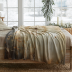 Dandelion Heart Throw Blanket - Neutral Botanical Watercolor Floral Gift