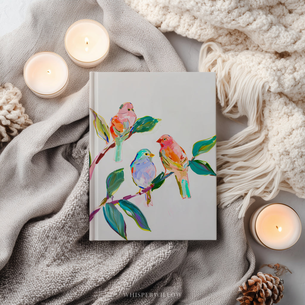 Vibrant Songbirds Hardcover Journal - Colorful Wildlife Animals, Nature Art Notebook Gift
