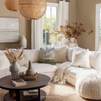 Dekokissen „Landschaftspferdewiese“ – Pastellfarbenes Wolkenlandschaftskissen