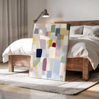 Pastellfarbene geometrische Leinwandbilder – Modernes abstraktes minimalistisches Design mit farbenfrohen Blöcken