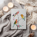 Buntes Notizbuch mit Singvögeln (Hardcover) – Botanischer Zweig, Vogelmotiv, Geschenkidee