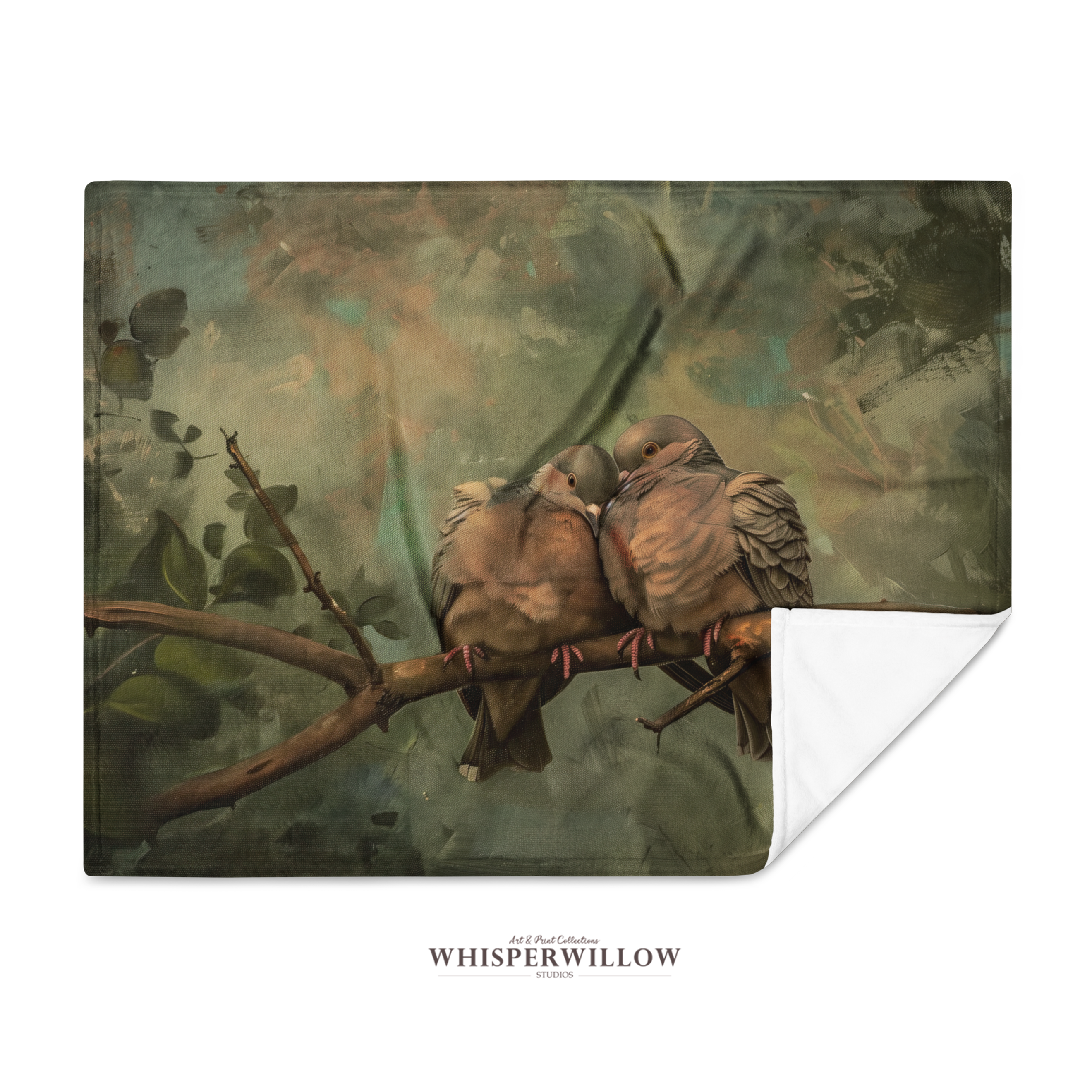 Mourning Doves Throw Blanket - Romantic Bird Art Nature Wildlife Gift