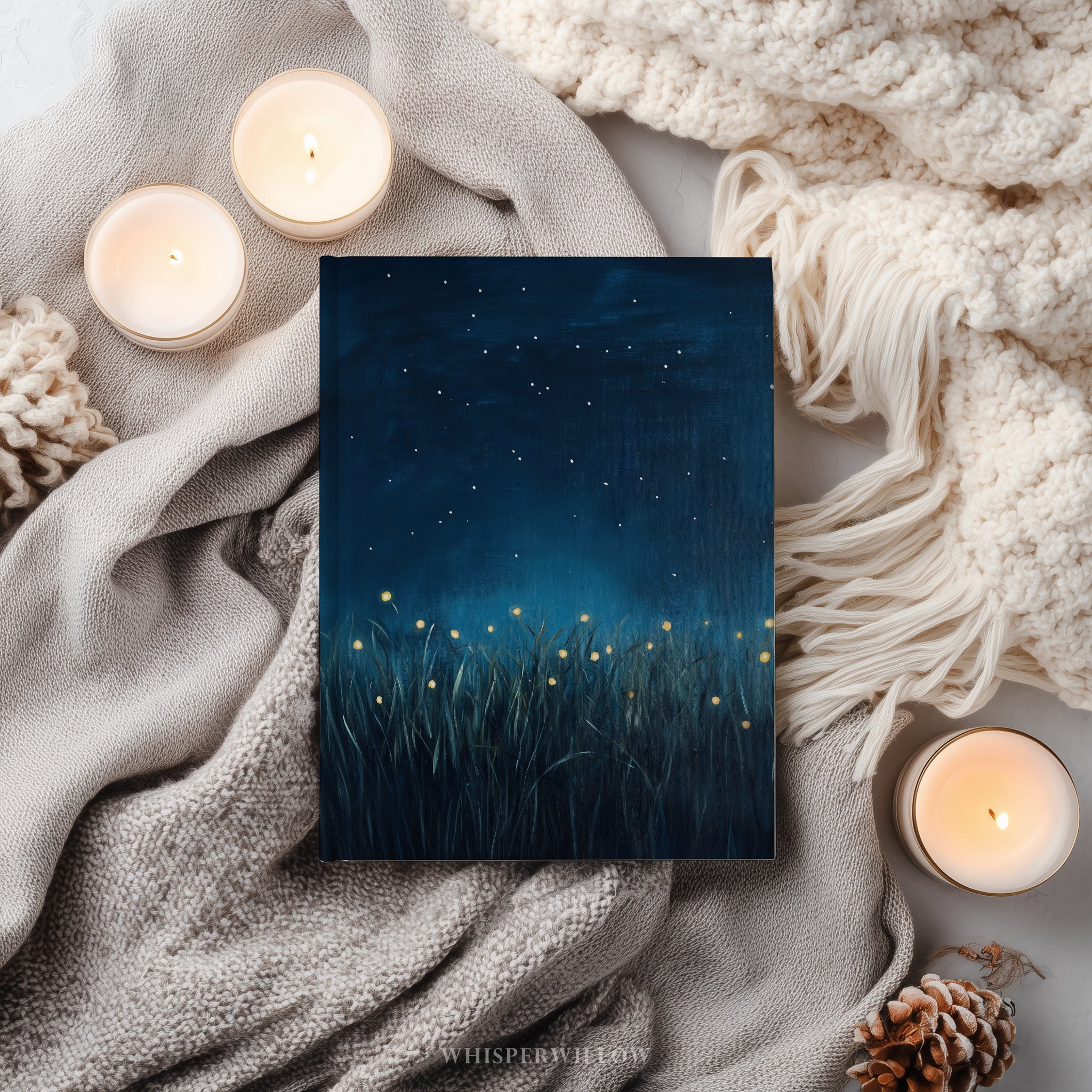 Firefly Meadow Hardcover-Notizbuch – Sternenhimmel, Glühwürmchengras, verspieltes Notizbuch-Geschenk