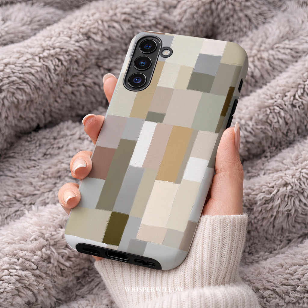Neutral Abstract Art Phone Case | Aesthetic Minimalist Chic | Compatible with Samsung | Modern Cute Artistic Gift