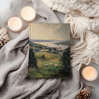 Irisches Landschafts-Notizbuch (gebunden) – Meadow Harbor, Landschaftsmalerei, Küstenschafe – Geschenkidee