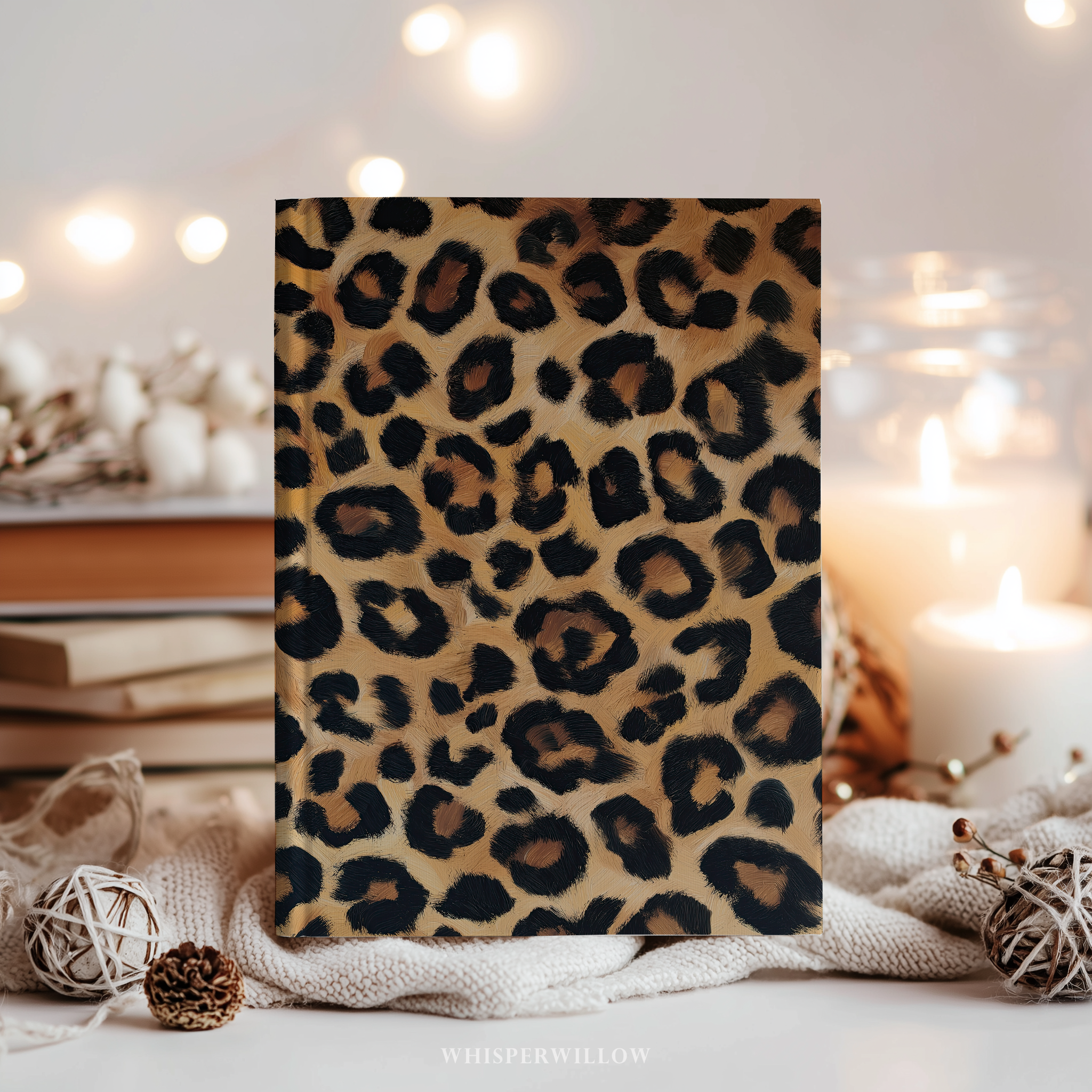 Leopard Print Hardcover Journal - Matte Animal Pattern Notebook
