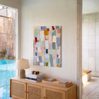 Abstrakte Leinwandbilder mit Pastellblöcken – Modernes, minimalistisches und zeitgenössisches Design