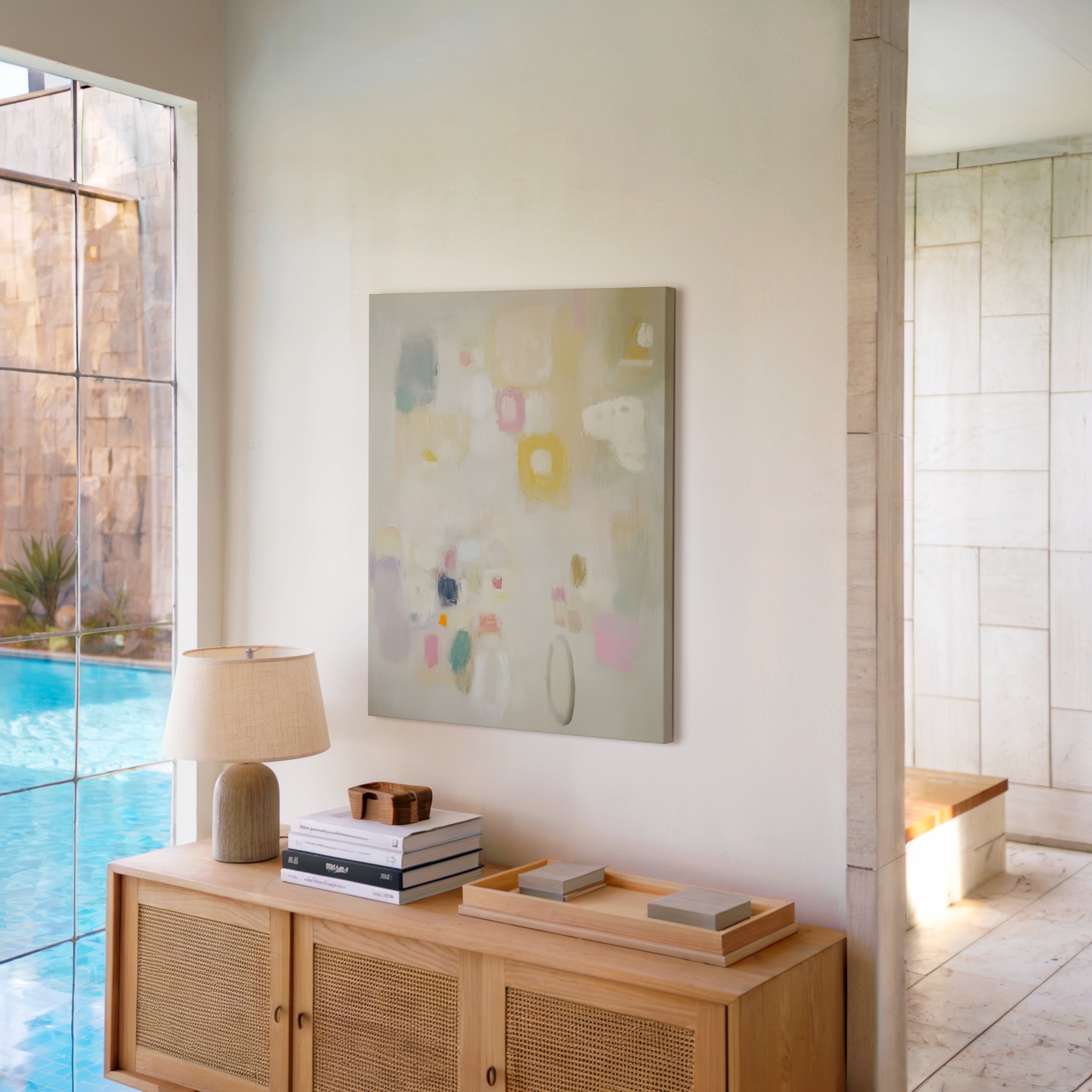 Abstract Pastel Canvas Wall Art | Modern Minimalist Color Block Patterns | Joyful Colorful Home Decor