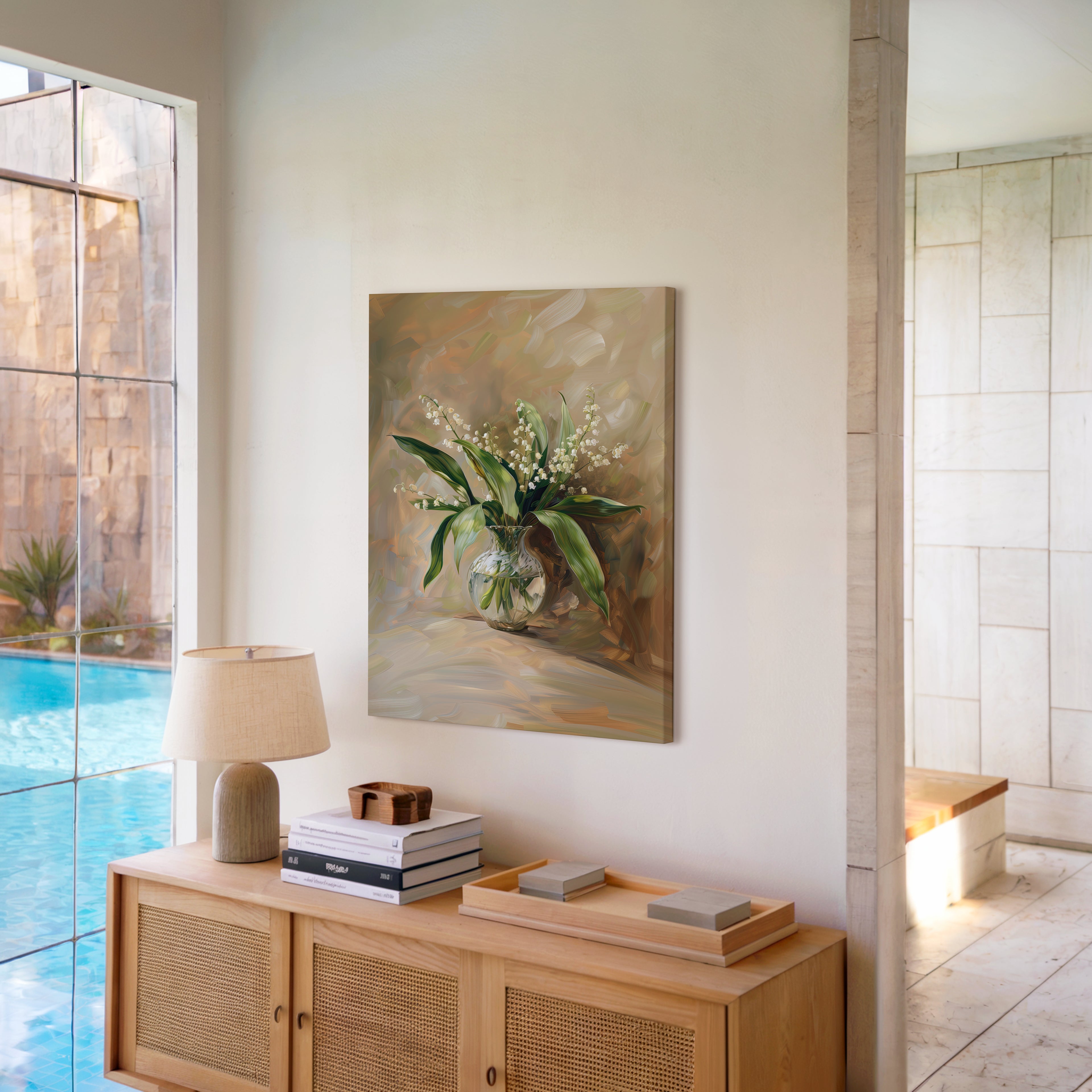 Tableau sur toile Muguet - Bouquet floral vintage, nature morte botanique élégante, magnifique décoration champêtre classique