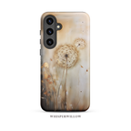 Botanical Phone Case | Dandelion Beige Neutral Art | Compatible with Samsung | Minimalist Floral Aesthetic Modern Design Gift by WhisperWillow Studios