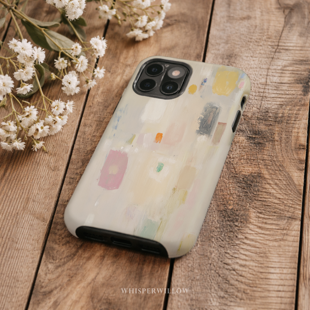 Abstract Pastel Art Phone Case | Compatible with iPhone | Colorful Minimal Design Cover