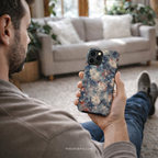 Abstract Fireworks Magnetic Case | Compatible with iPhone | Patriotic Red White Blue Starburst Cover