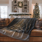 Winter Forest Christmas Throw Blanket - Festive Tree Snowfall Gift