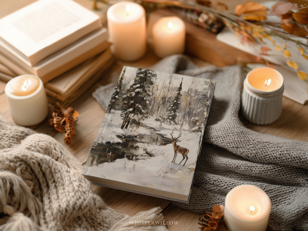 Winterwald-Hirsch-Notizbuch (gebunden) – Natur, Wald, Holiday Creek, rustikales Waldmotiv