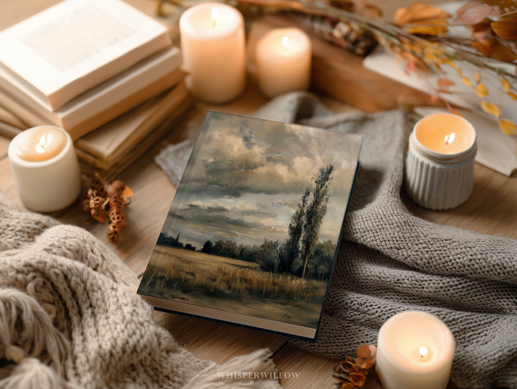 Moody Prairie Hardcover Journal - Stormy Countryside, Beautiful Landscape Notebook Gift