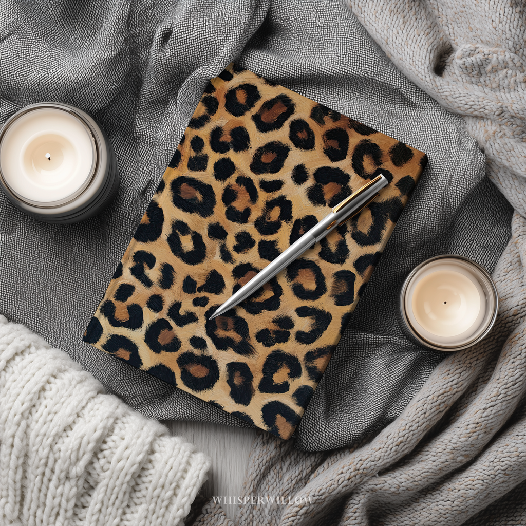 Leopard Print Hardcover Journal - Matte Animal Pattern Notebook