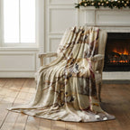 Winter Reindeer Trio Throw Blanket - Snowy Woodland Christmas Gift