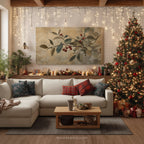 Leinwandbild | Rustikaler Zweig mit roten Beeren | Weihnachts- und Herbstdekoration