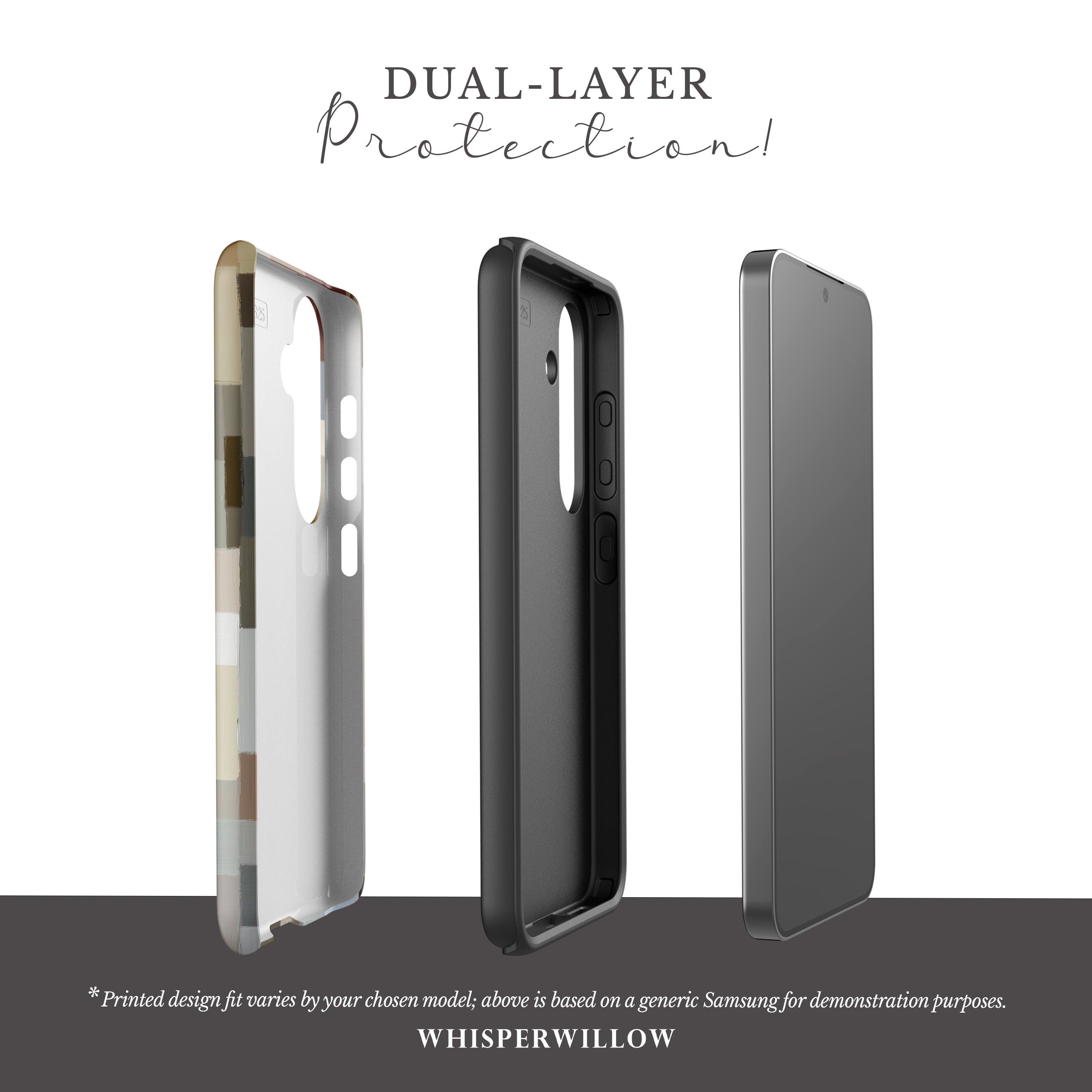 Neutral Abstract Art Phone Case | Aesthetic Minimalist Chic | Compatible with Samsung | Modern Cute Artistic Gift