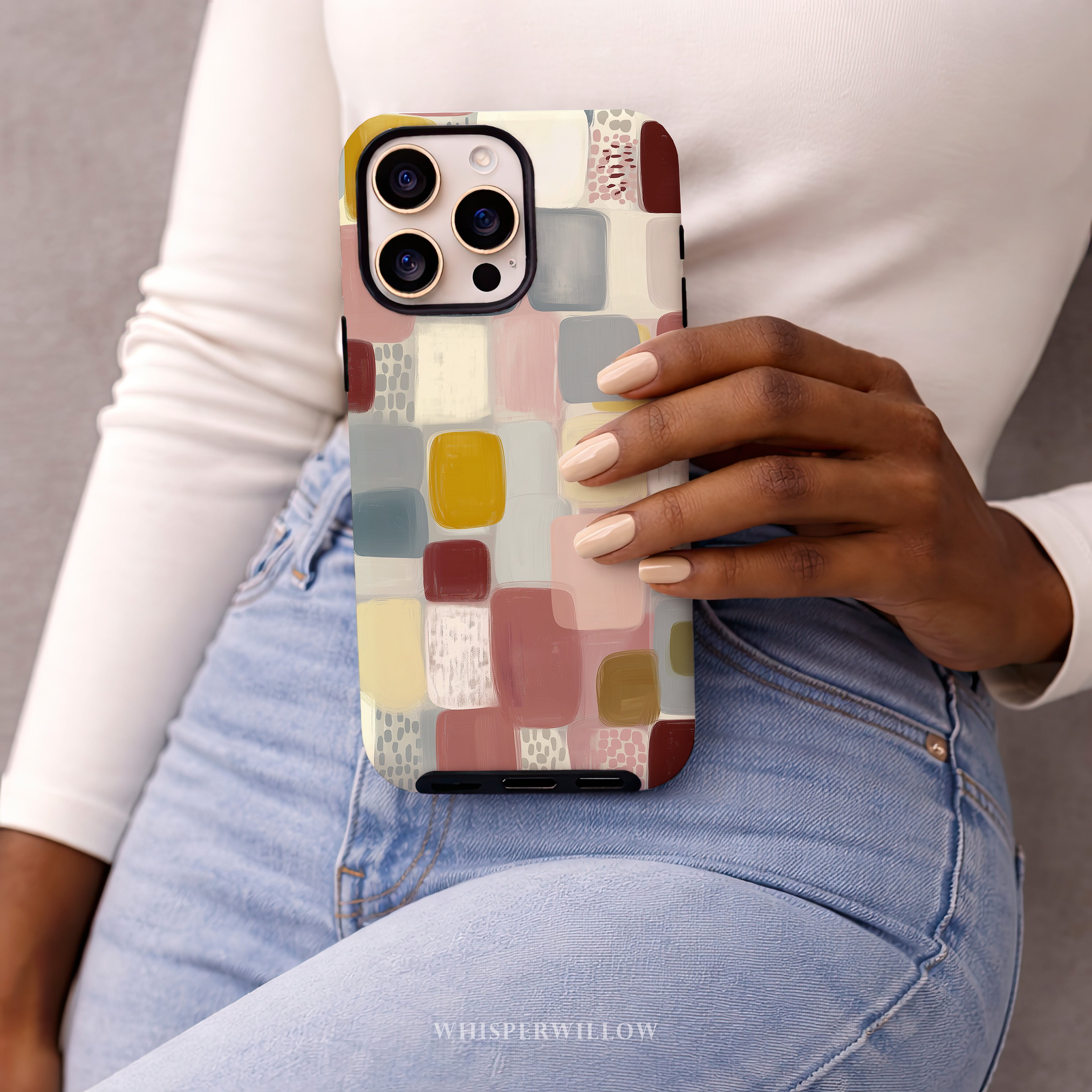 Geometric Abstract Phone Case | Compatible with iPhone Models | Colorful Minimalist Aesthetic Art Gift